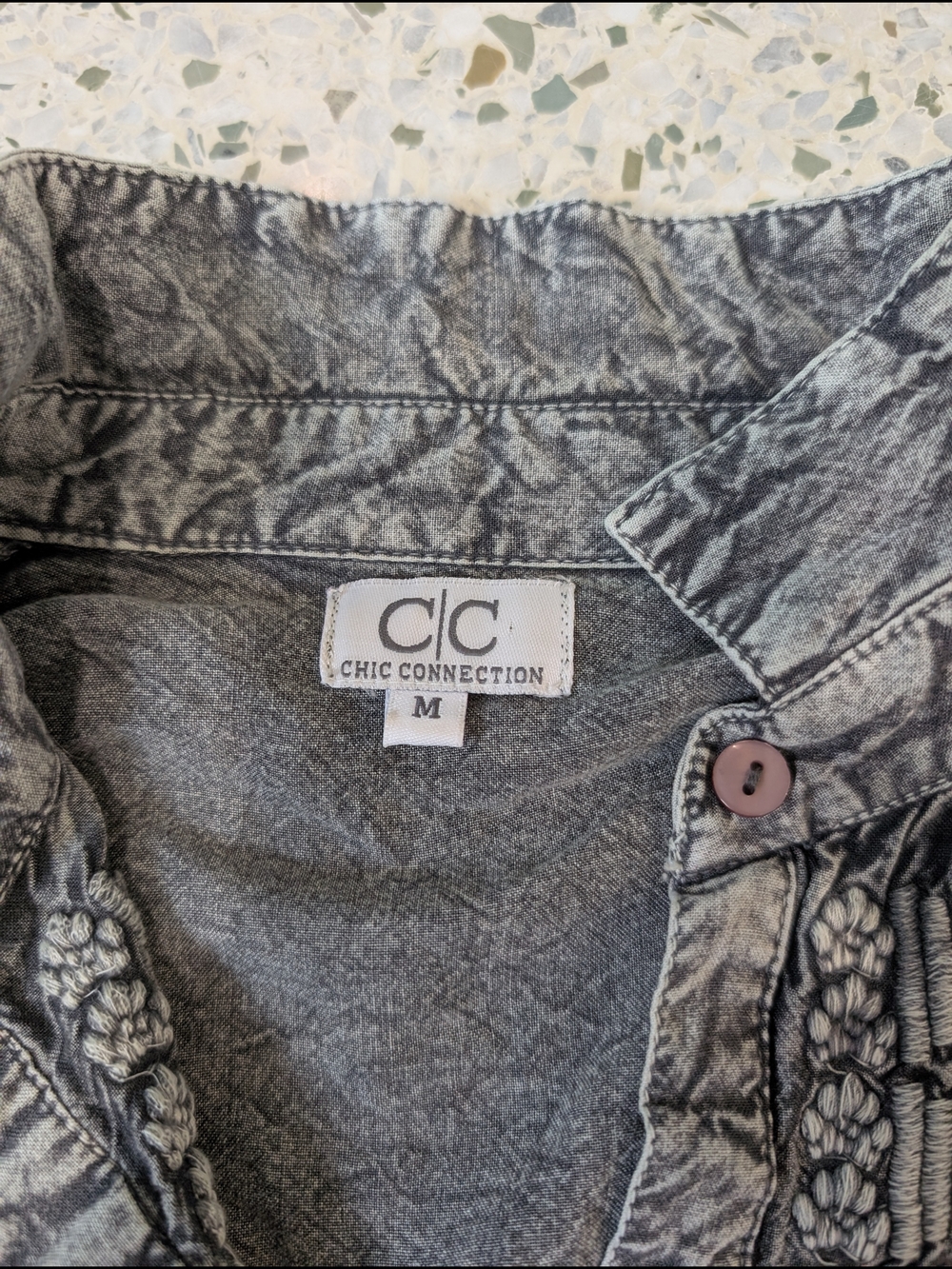 Chic Connection Embroidered Button Front Shirt - Picture 6 of 9